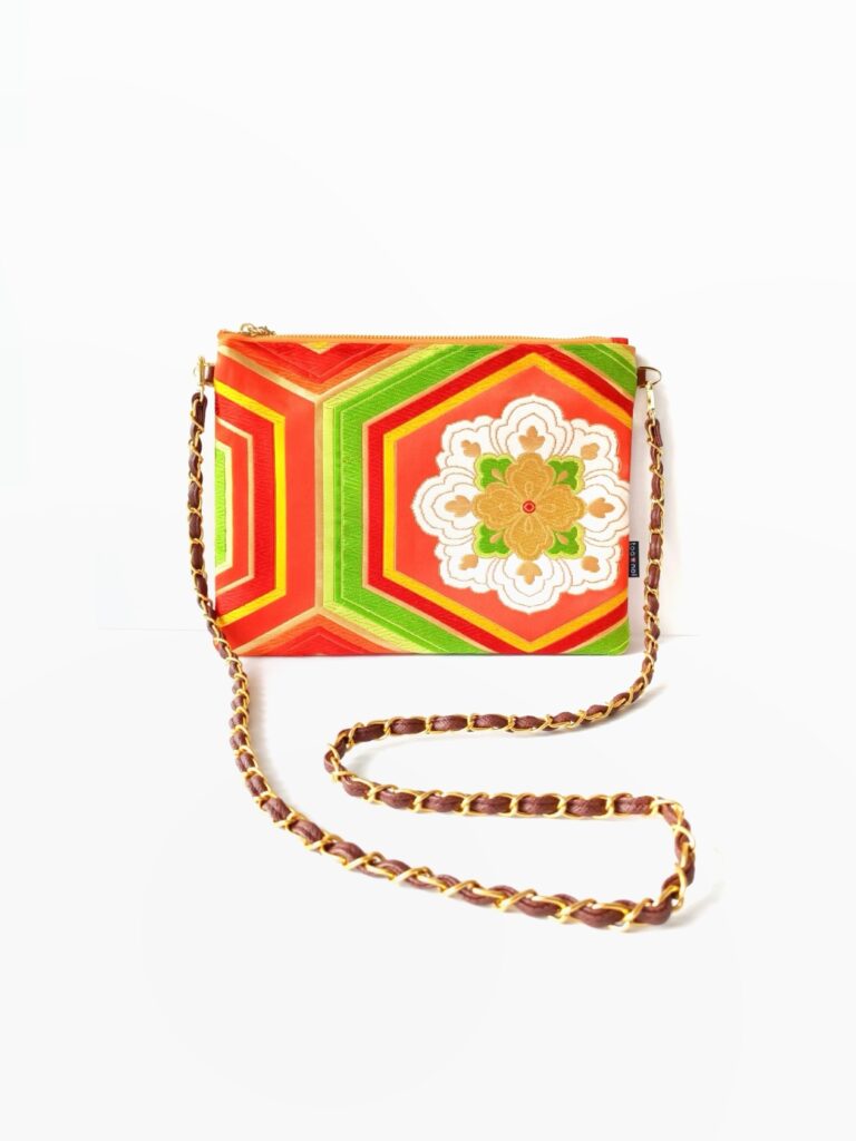 Kimono Square Shoulder Bag Traditional Orange