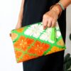 Wristlet_clutch_square_japanese_flower_green