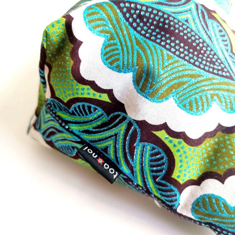 african_cotton_wax_print_zipper_pouch_green_leaf