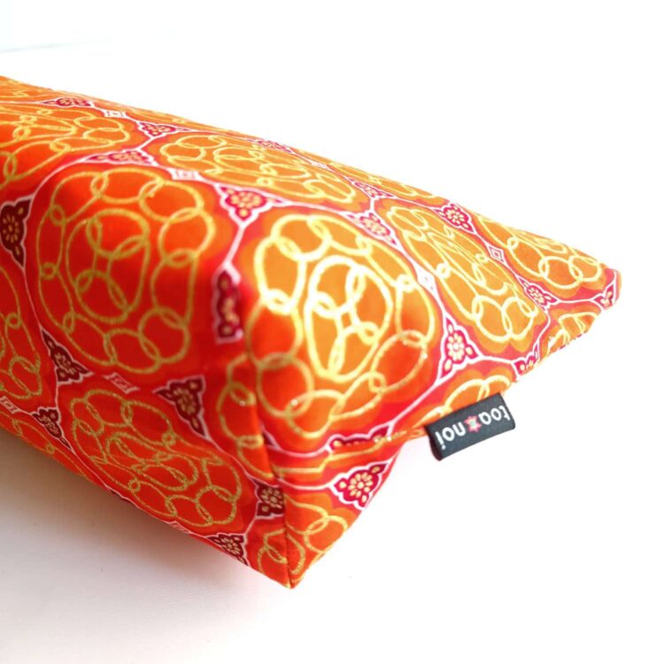 african_cotton_wax_print_zipper_pouch_orange_mandala