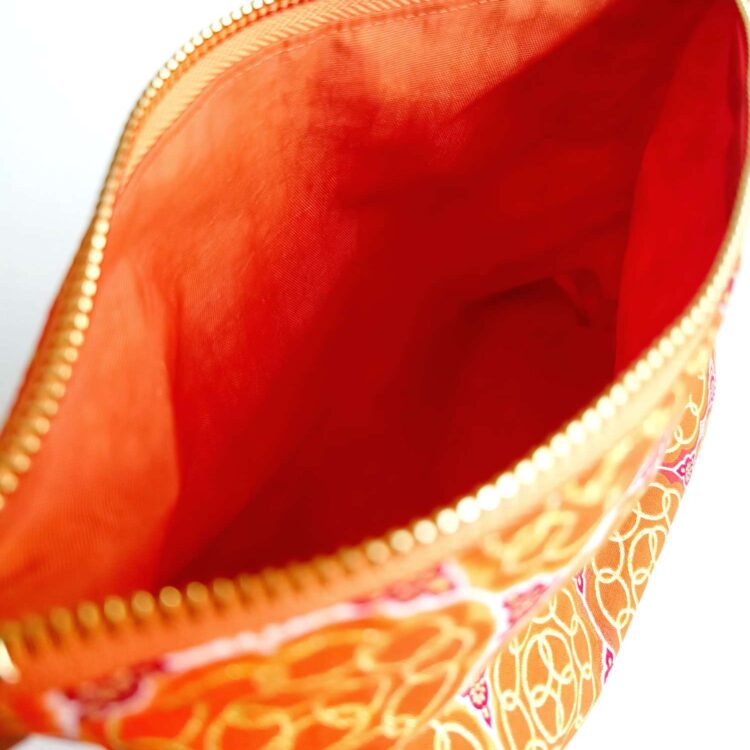 african_cotton_wax_print_zipper_pouch_orange_mandala