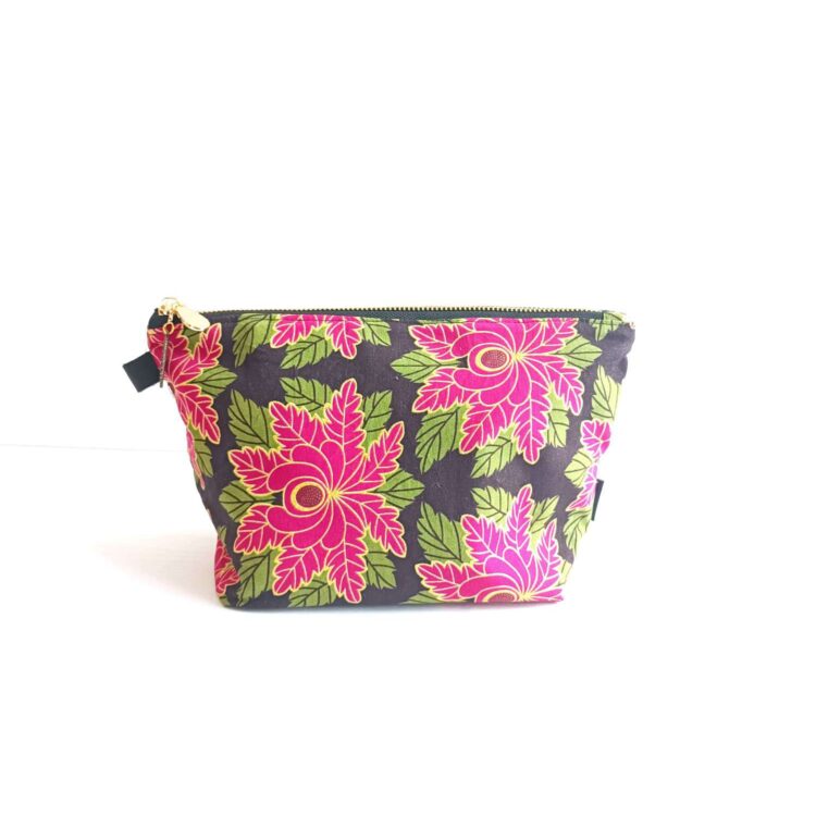 african_cotton_wax_print_zipper_pouch_pink_flower