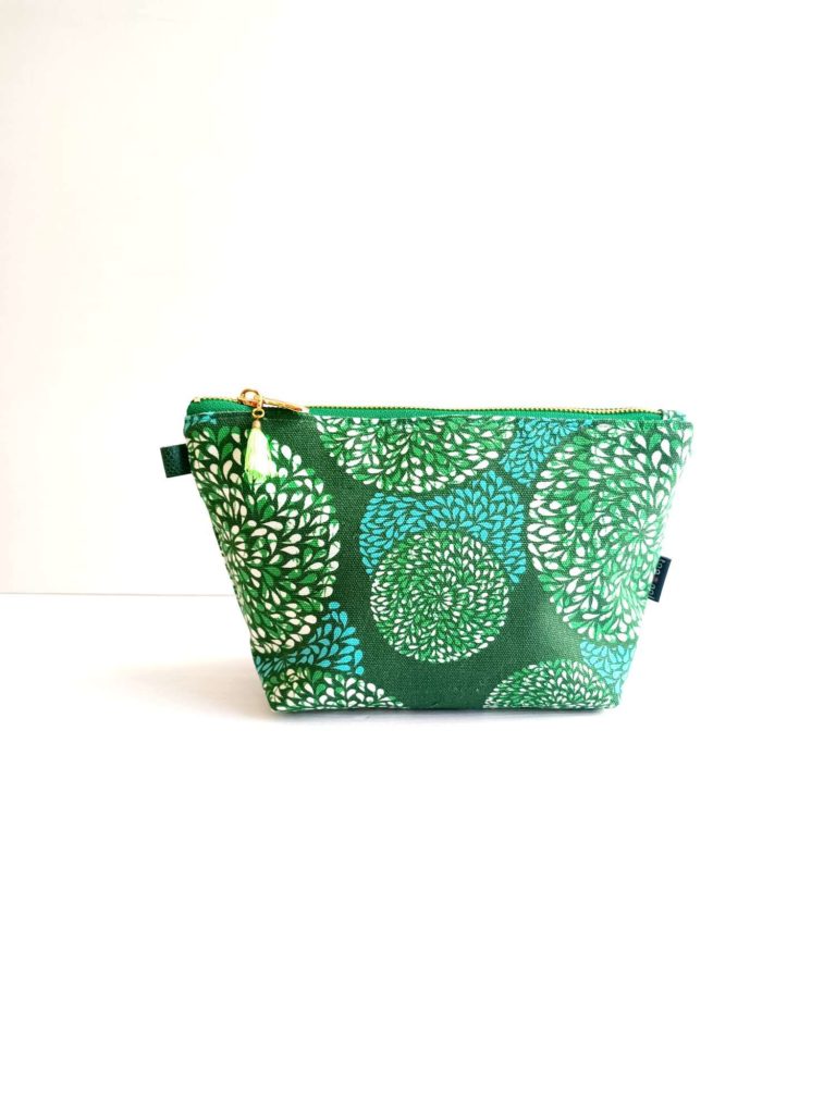 Canvas Zipper Pouch Fireworks Green