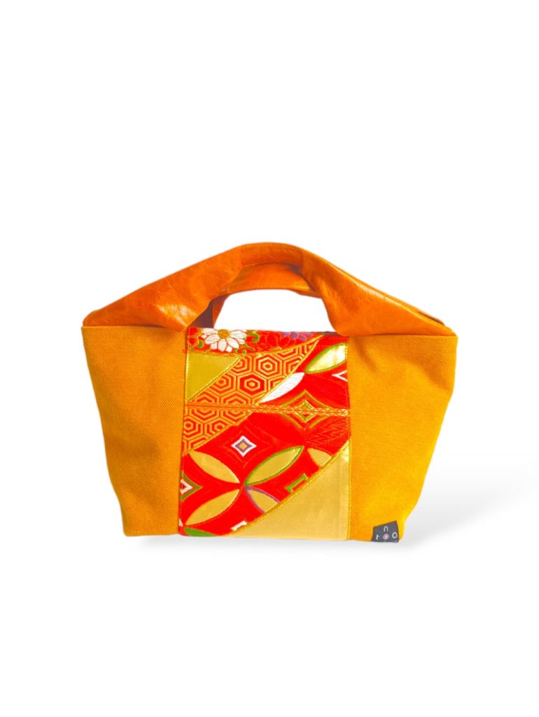 Canvas Obi Leather Tote Bag Desert Wind