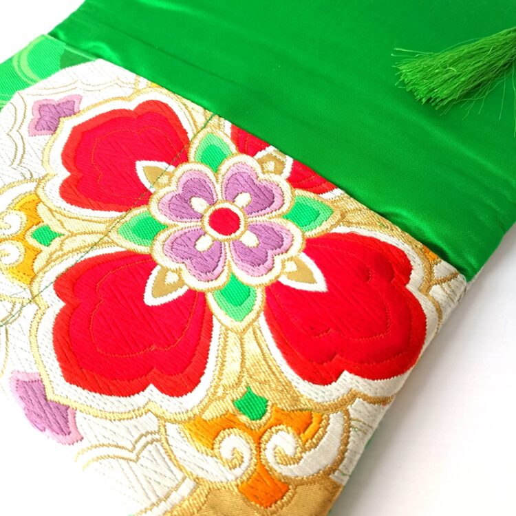 kimono_obi_clutch_big_flower_green