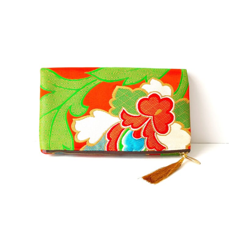 kimono_obi_clutch_dark_orange_flower