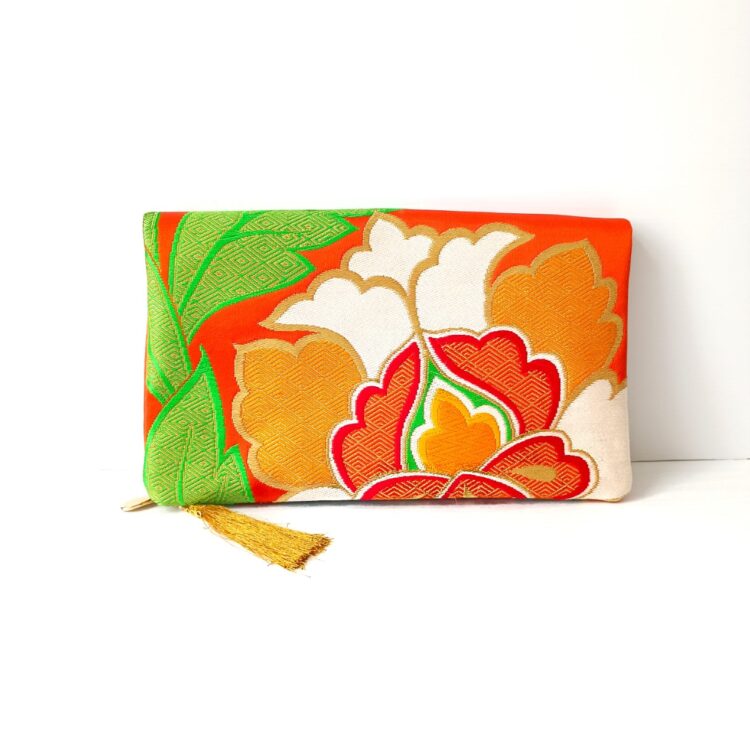 kimono_obi_clutch_dark_orange_flower