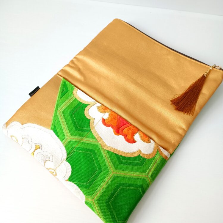 kimono_obi_clutch_golden_orange_flower