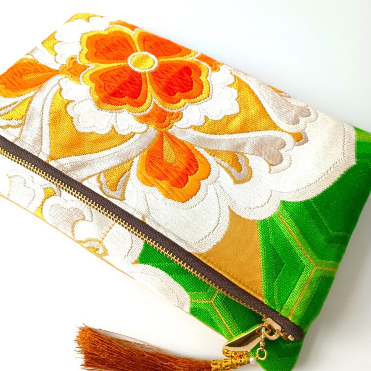 kimono_obi_clutch_golden_orange_flower