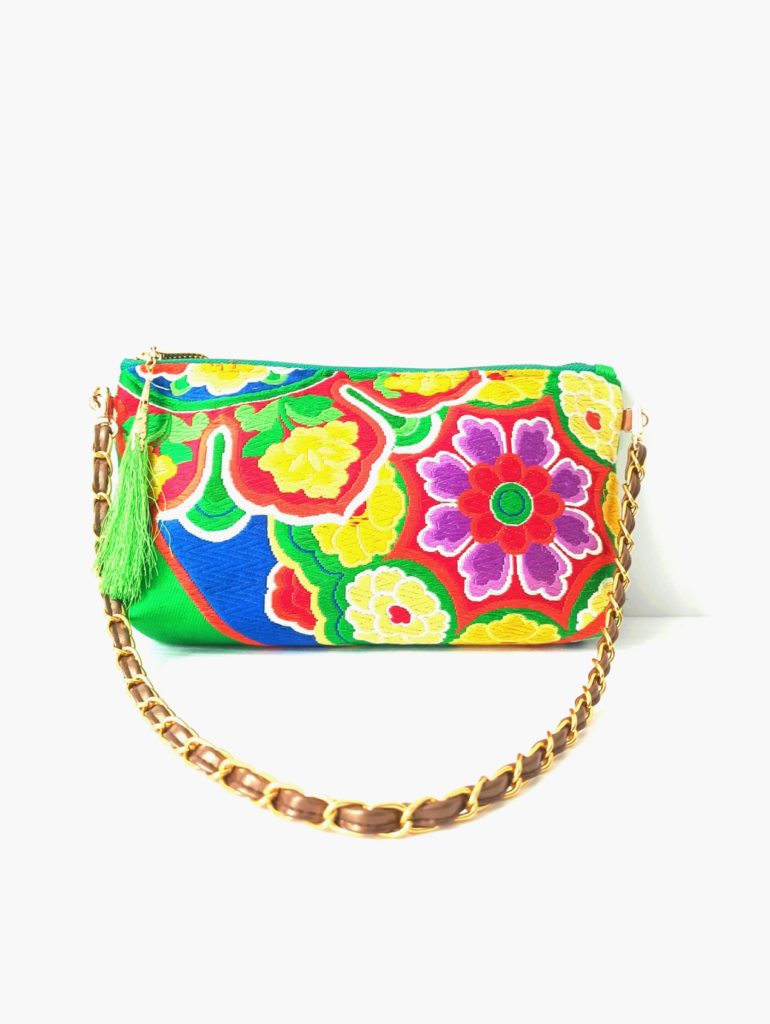 Kimono Short Chain Shoulder Bag Vibrant Flora