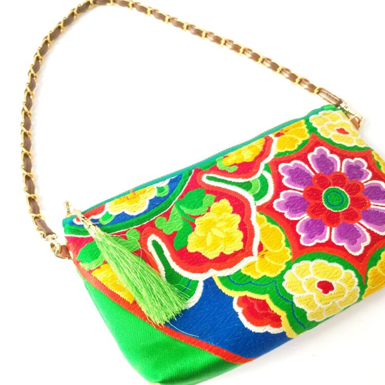 kimono_short_chain_shoulder_bag_vivid_flower_green