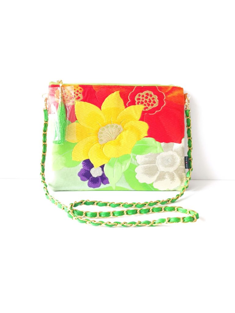 Kimono Square Shoulder Bag Lime Flora