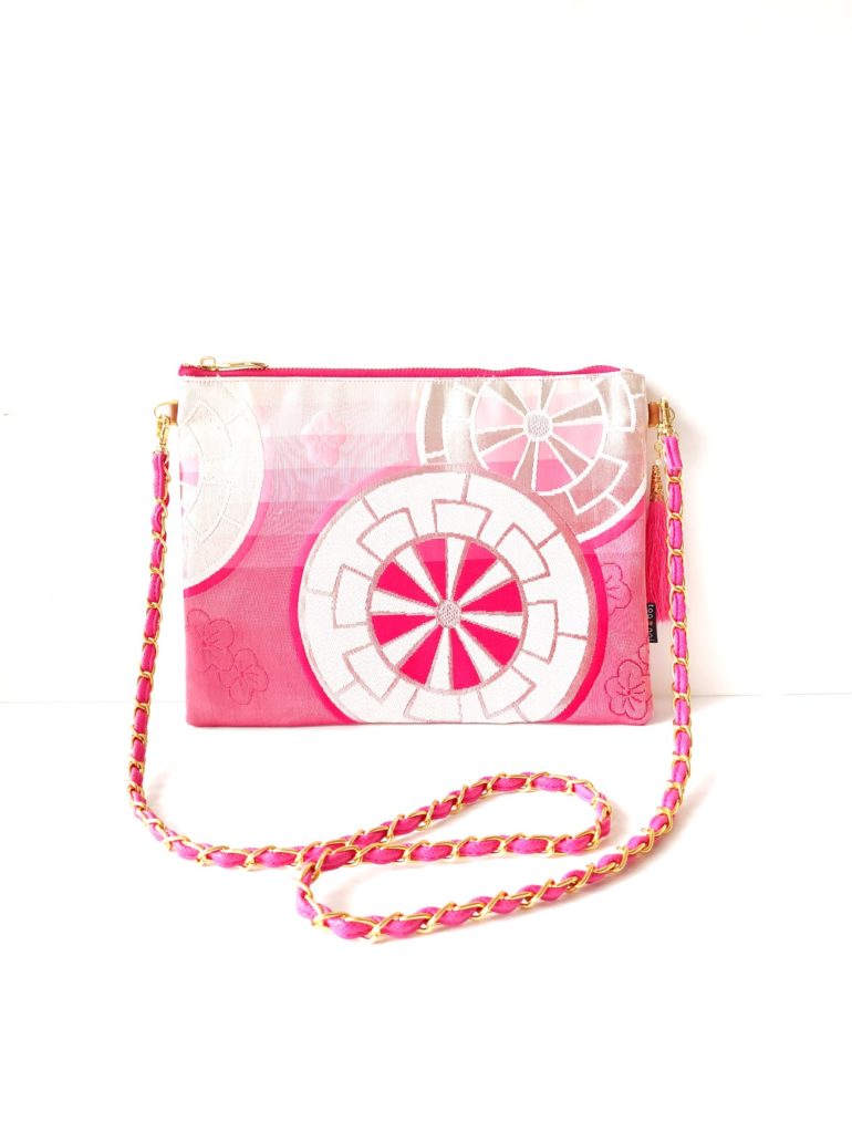 Kimono Square Shoulder Bag Sakura Pink