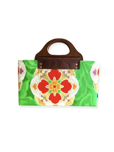 Wooden Kimono Tote Bag Sage Garden