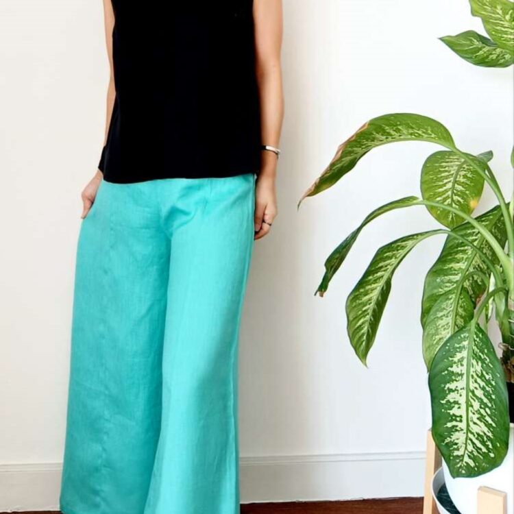 linen-pants-turquoise-green