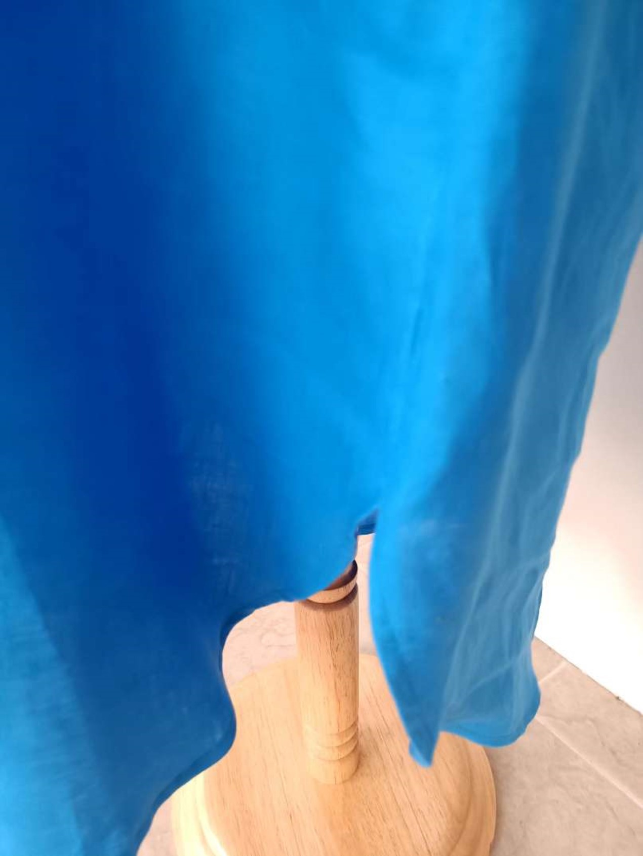 Linen Midi Collared Shirt Dress - Blue main image 1