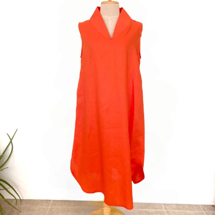 linen_dress_collar_orange