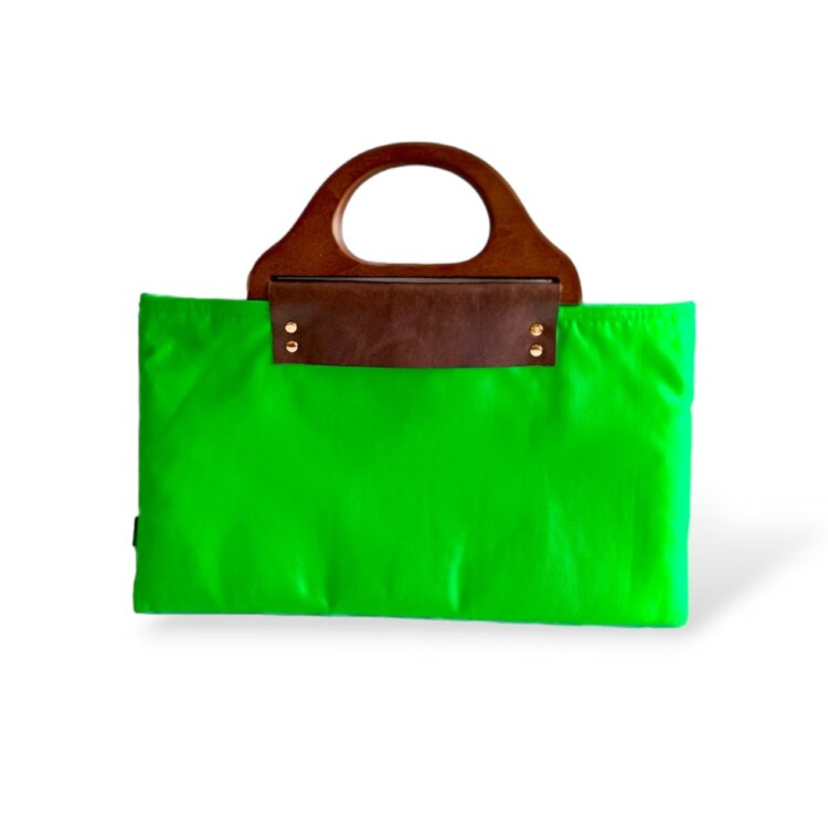 wood_handle_kimono_tote_bag_flower_shiny_green
