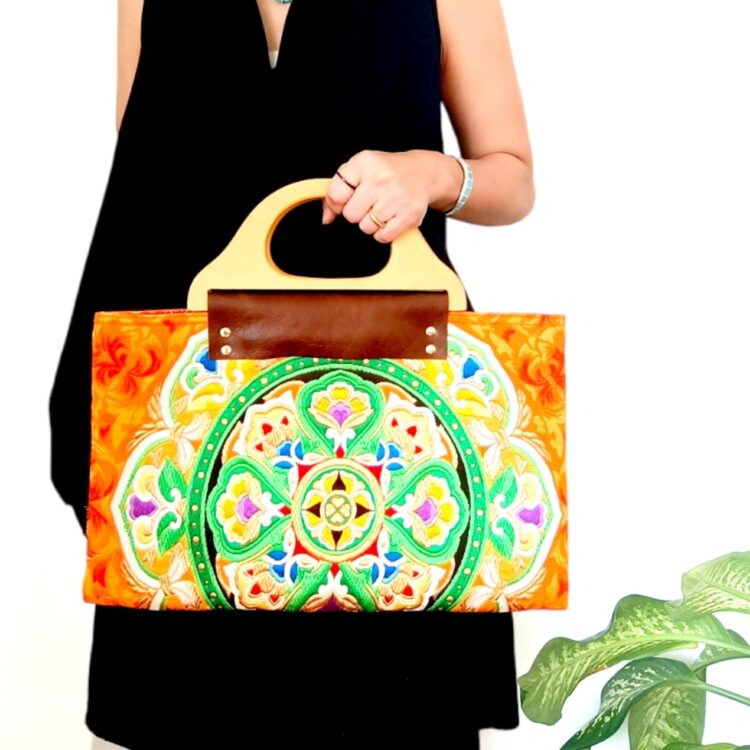 wood_handle_kimono_tote_bag_rainbow_flower_orange
