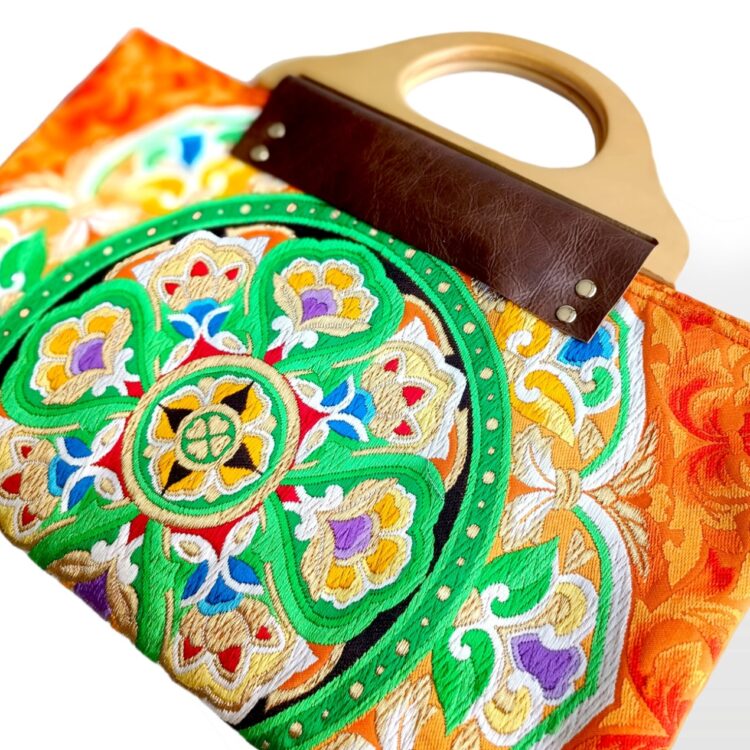 wood_handle_kimono_tote_bag_rainbow_flower_orange