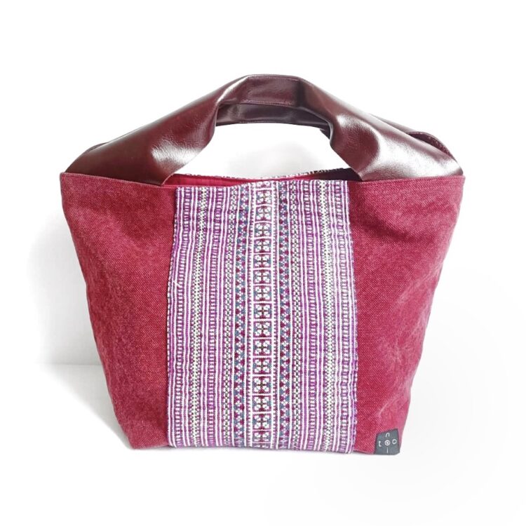 Canvas Tote Bag Purple Hmong large