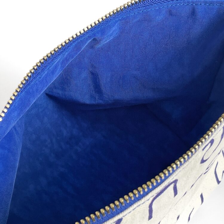 cosmetic zipper pouch Thai blue