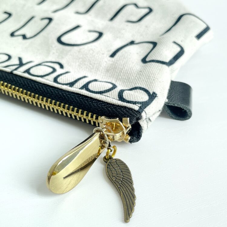 cosmetic zipper pouch Thai white