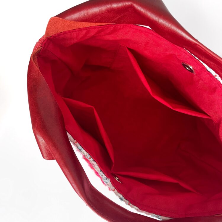 モン族 レッド キャンバス トートバッグ