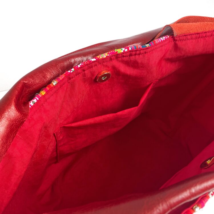 Canvas Tote Bag Red Hmong large