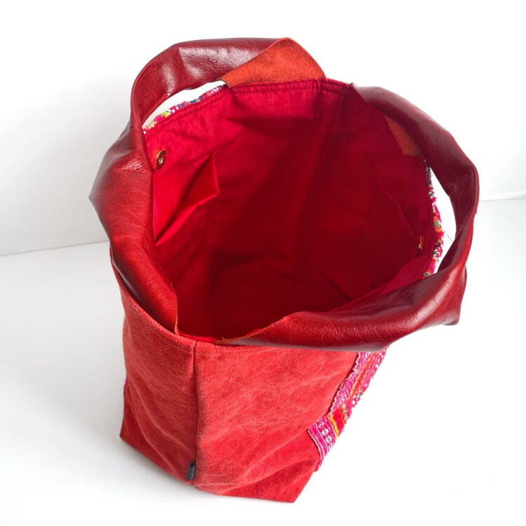 Canvas Tote Bag Red Hmong large