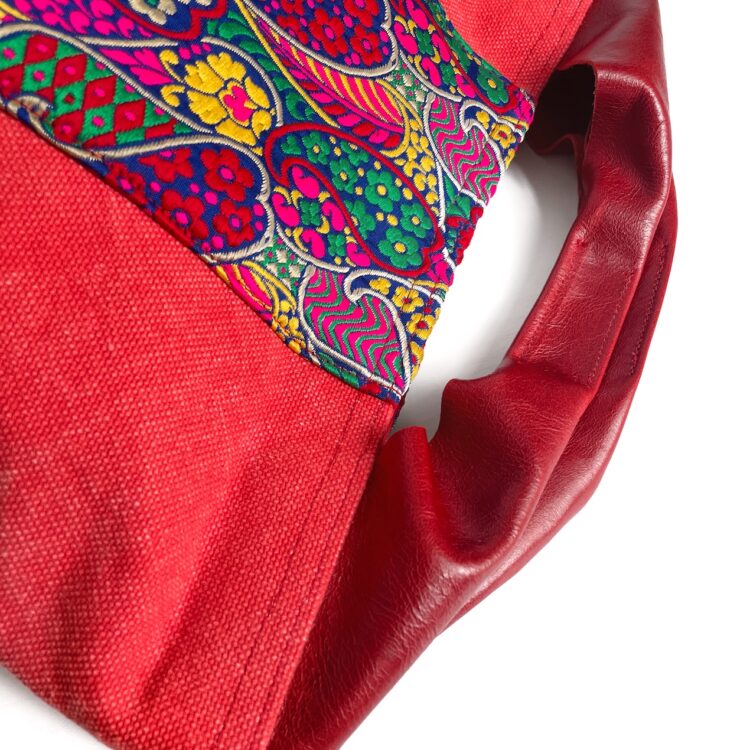 Canvas Tote Bag Red Indian Flower