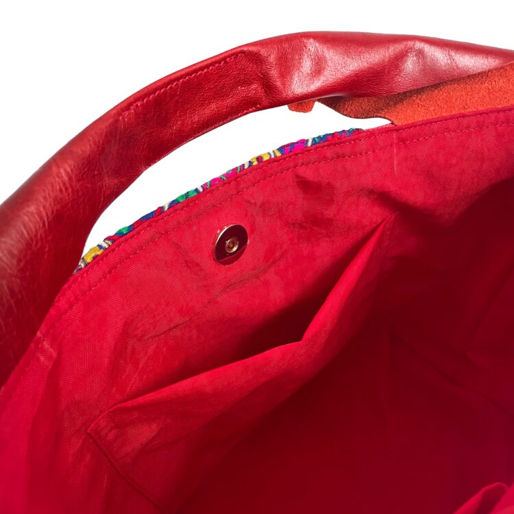 Canvas Tote Bag Red Indian Flower