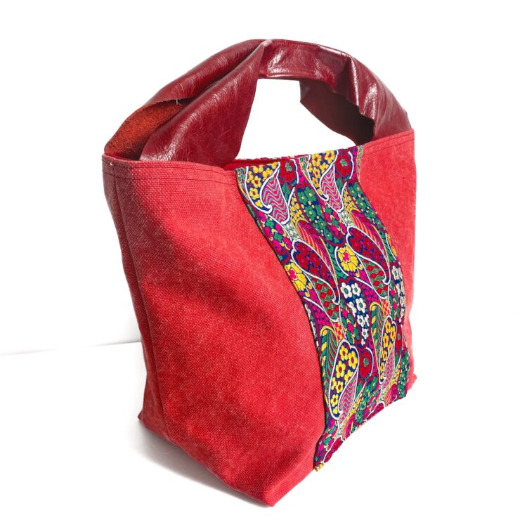 Canvas Tote Bag Red Indian Flower large