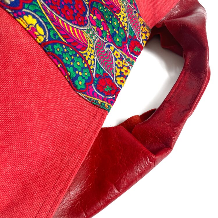 Canvas Tote Bag Red Indian Flower large