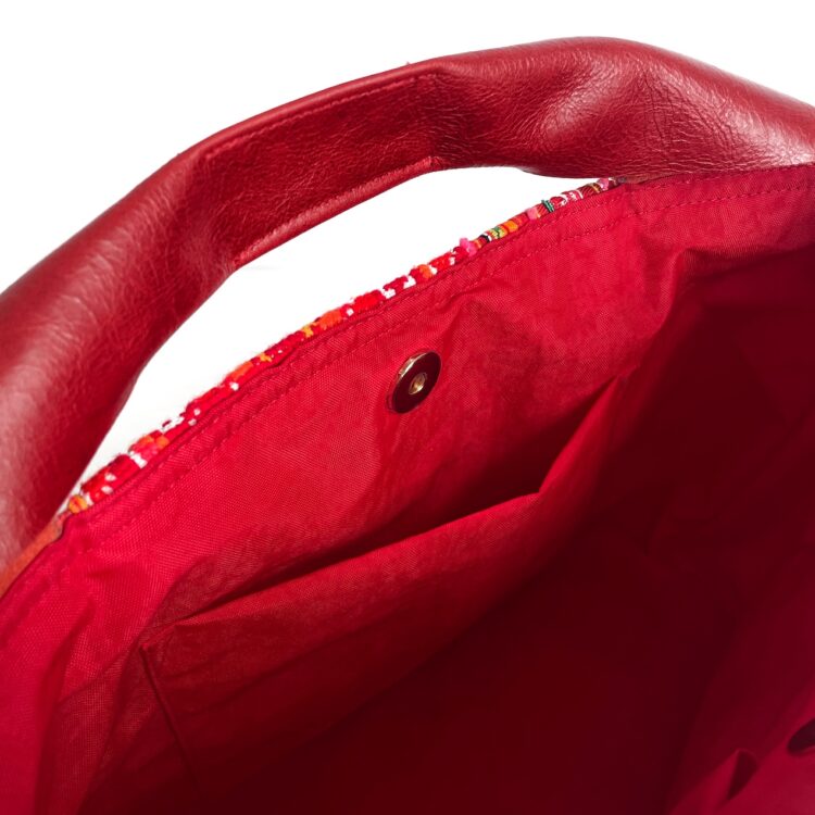 กระเป๋าแคนวาสผ้าม้ง ดอกไม้เป่งบาน (ใหญ่)