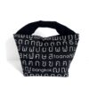 Large 2-Handle Tote Bag Thai Letter Print Black