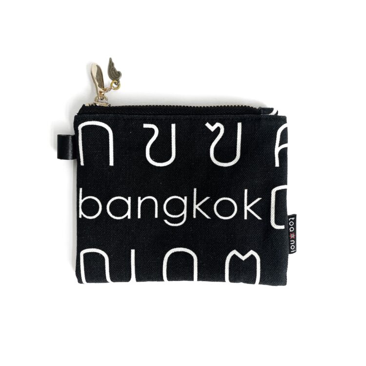 mini pouch Thai letter black