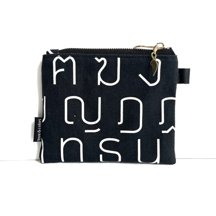mini pouch Thai letter black