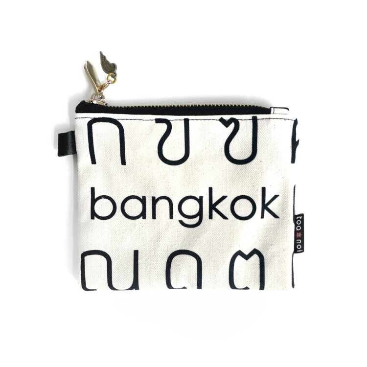mini pouch Thai letter white