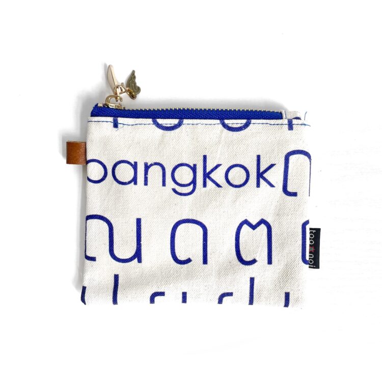 mini pouch Thai letter blue