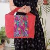 Canvas Tote Bag Red Indian Flower