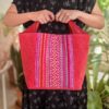 Canvas Tote Bag Red Hmong large