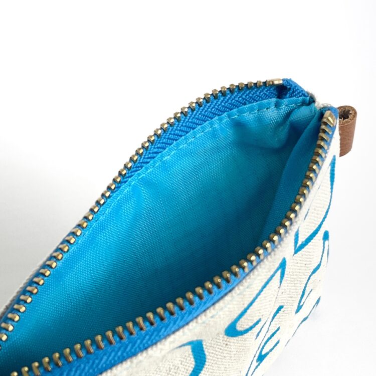 mini pouch Thai letter babyblue