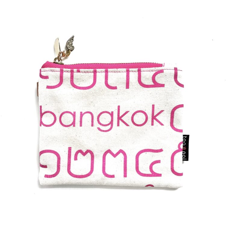 mini pouch Thai letter pink