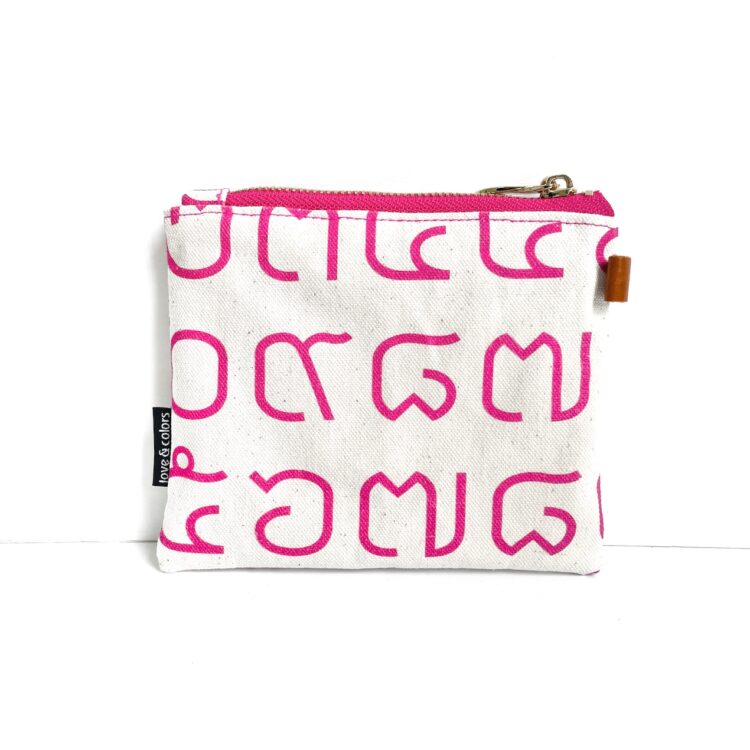 mini pouch Thai letter pink