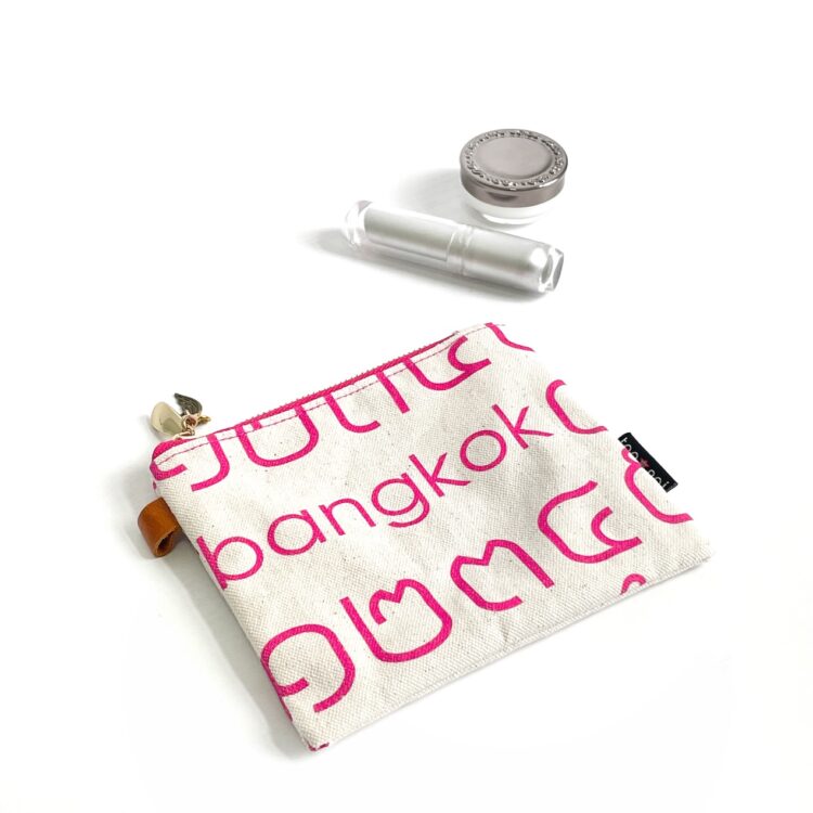 mini pouch Thai letter pink