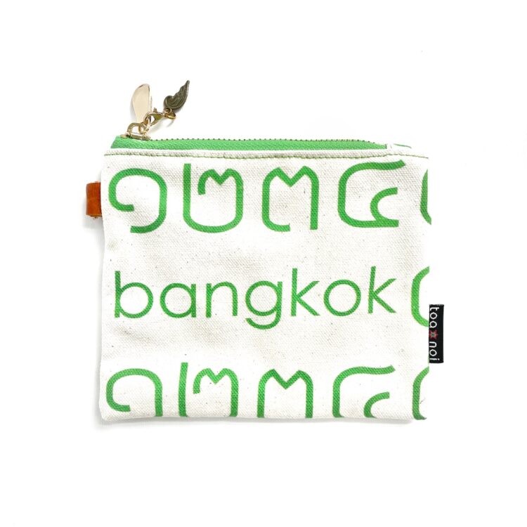 mini pouch Thai letter green