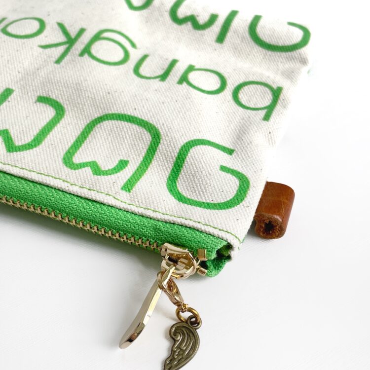 mini pouch Thai letter green