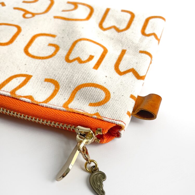 mini pouch Thai letter orange
