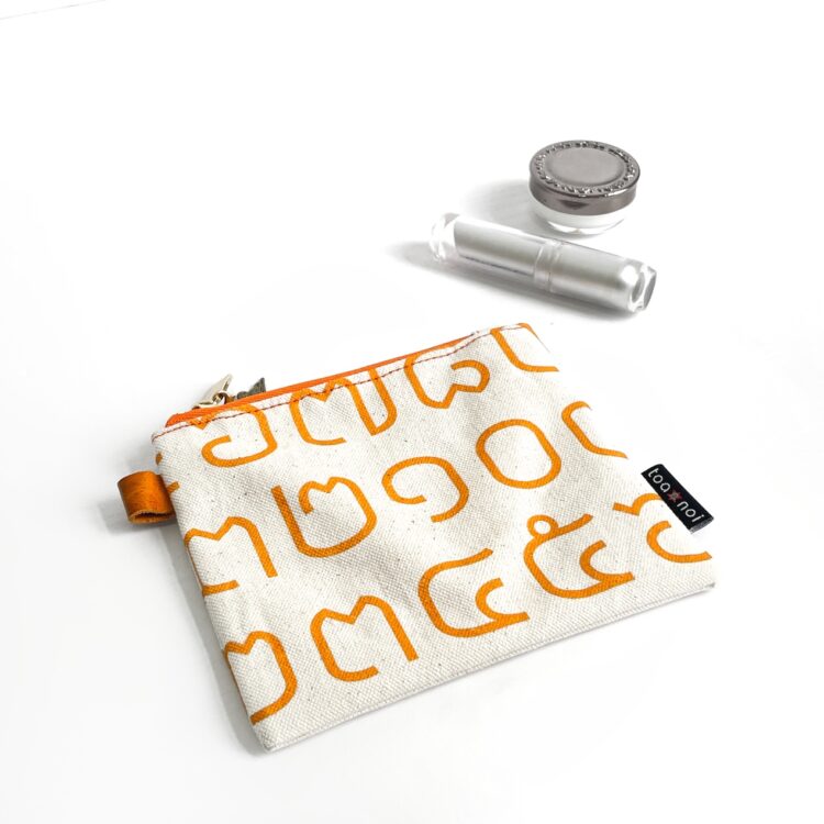 mini pouch Thai letter orange